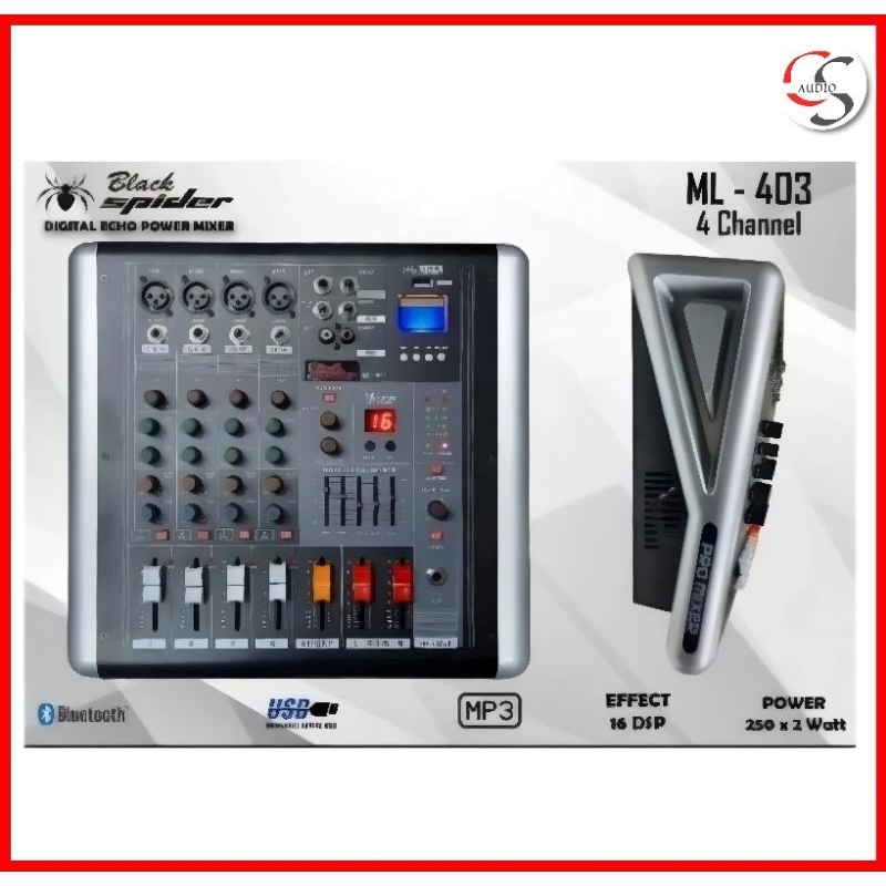 Power Mixer Black Spider ML 403 4 channel power mixer 4ch