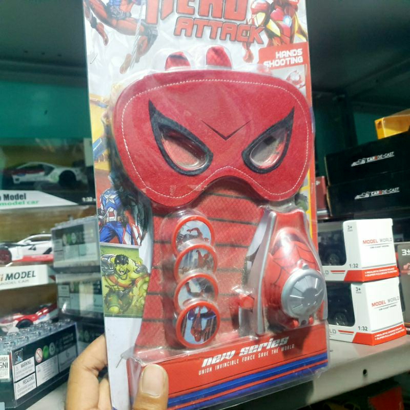 GDM - Mainan set tameng sarung tangan spiderman jam tangan murah anak