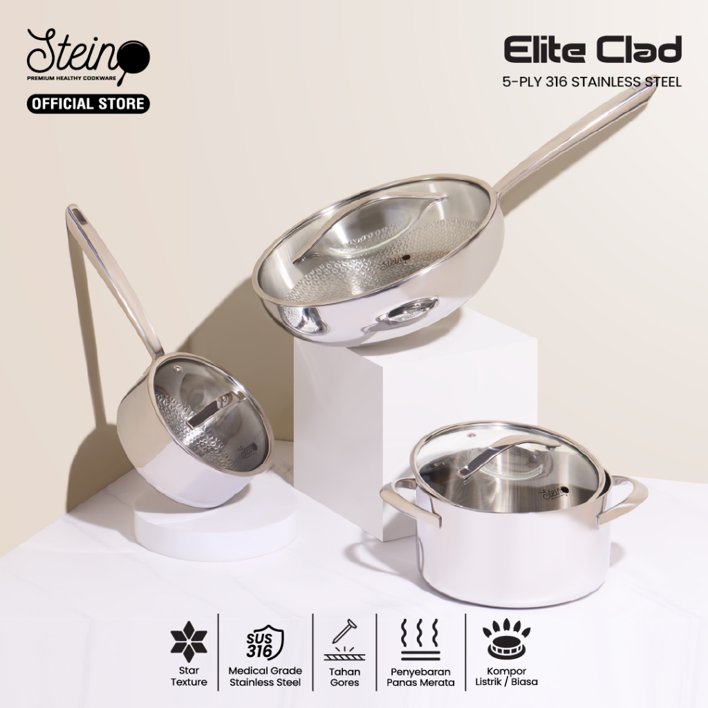 STEIN Elite Clad Reguler Set - Wajan Set Stainless Steel