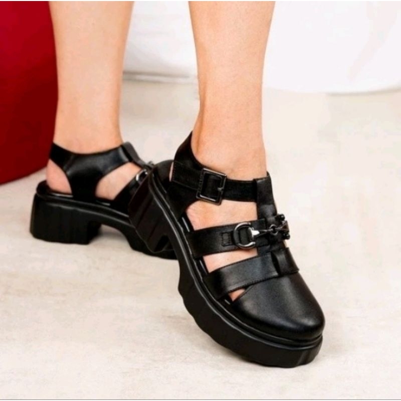 SEPATU SANDAL WEDGES WANITA/KULIT ASLI POLLUX JV21