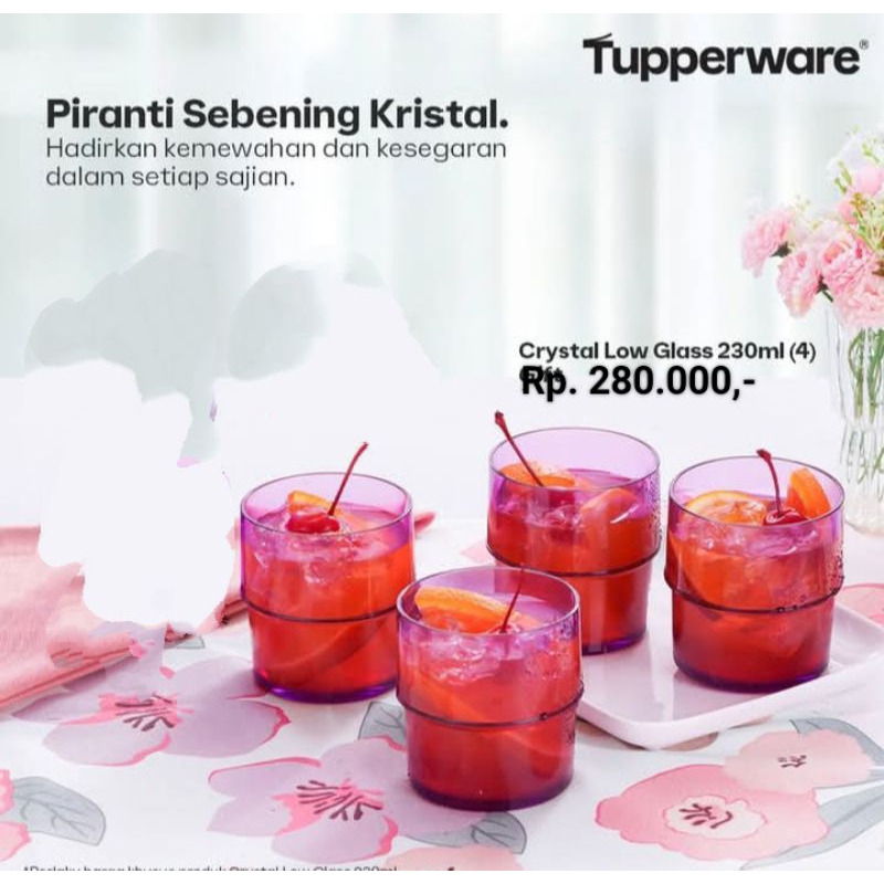 Crystal tumbler tupperware (4) / gelas kristal tupperware