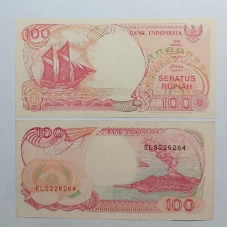 Uang Kertas Kuno Indonesia 100 Rupiah Pinisi Tahun 1992