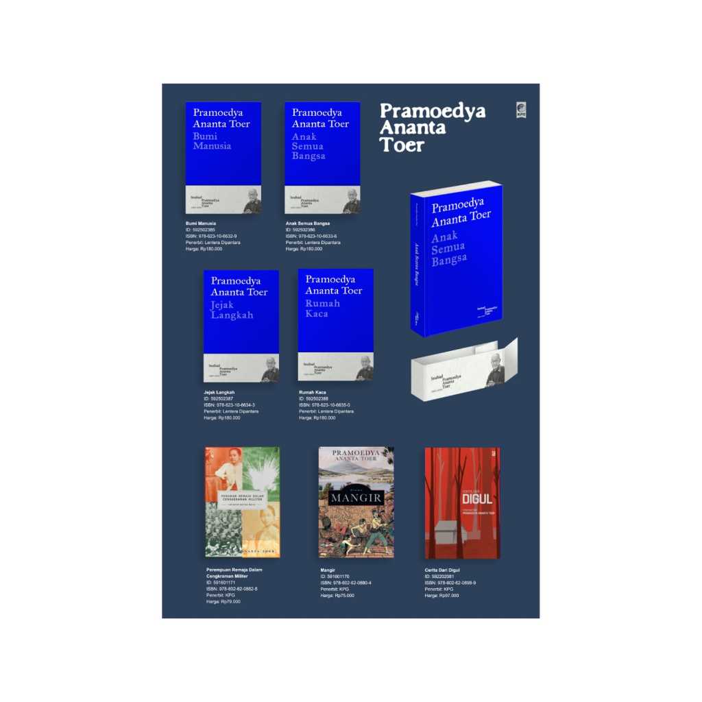 Pramoedya Ananta Toer - Bumi Manusia Anak Semua Bangsa Rumah Kaca Jejak Langkah Drama Mangir Perawan
