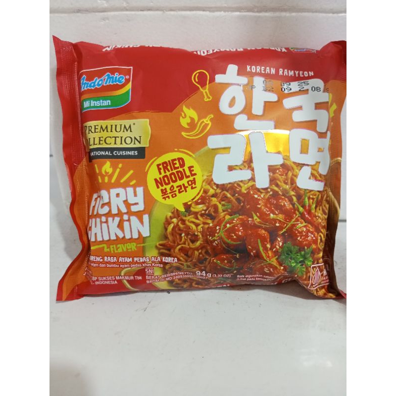 

Indomie Fiery chikin Ramyeon goreng Rasa ayam pedas ala korea 94gr