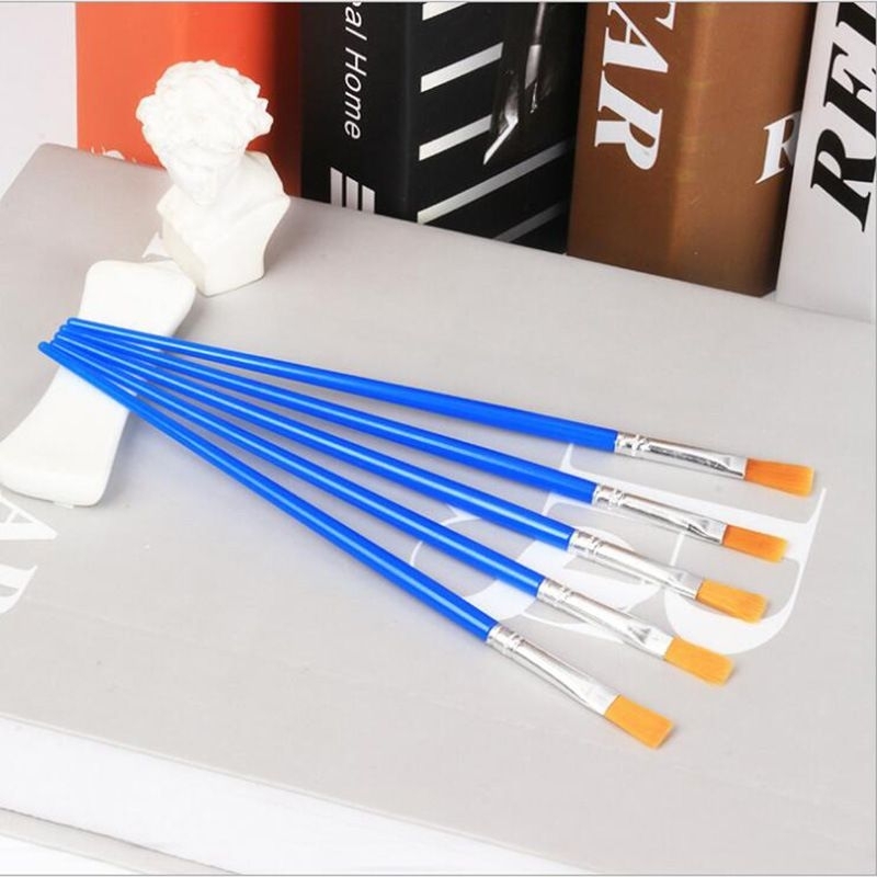 

50 PCS Kuas Nylon Datar Kuas Pipih Kotak Flat Brush Square Brush Cat Air Cat Akrilik Cat Minyak Paint By Number Mewarnai Anak-Anak Murah Meriah Grosir