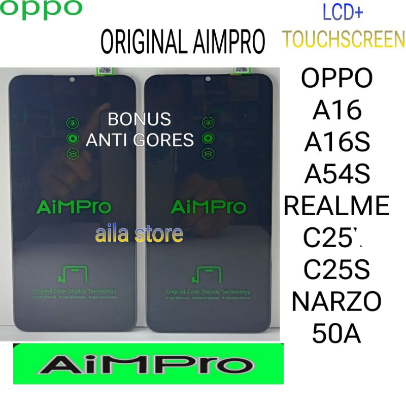 LCD+ TOUCHSCREEN OPPO A16/A16S/A54S ORIGINAL AIMPRO FULL SET