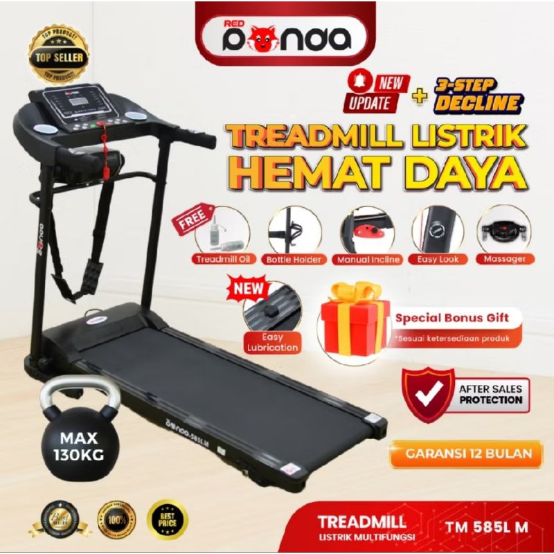 Treadmill Listrik Redpanda 585LM Multifungsi, Kokoh & Kuat dengan Fitur Massage