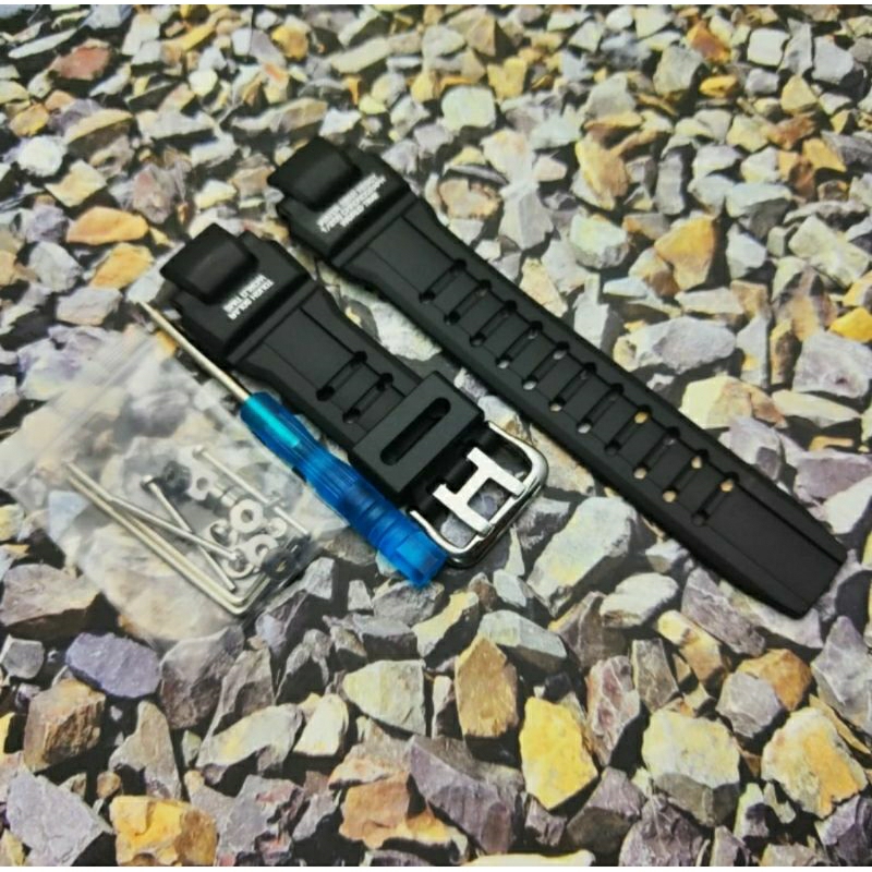 Tali jam tangan tali jam casio G-shock GA-1000 GA-1000 non original kulit hitam