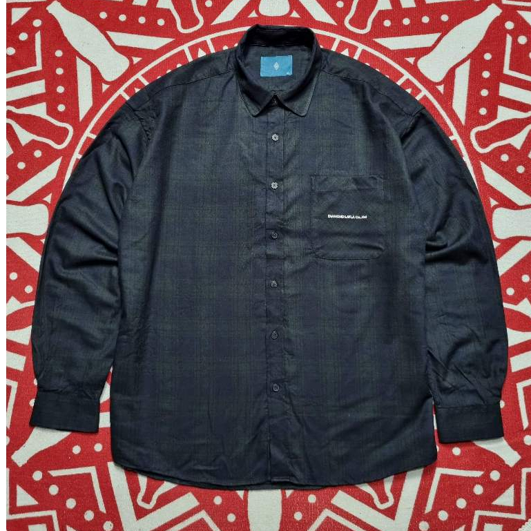 Kemeja Flannel Diamond Layla Jungkook BTS Lengan panjang