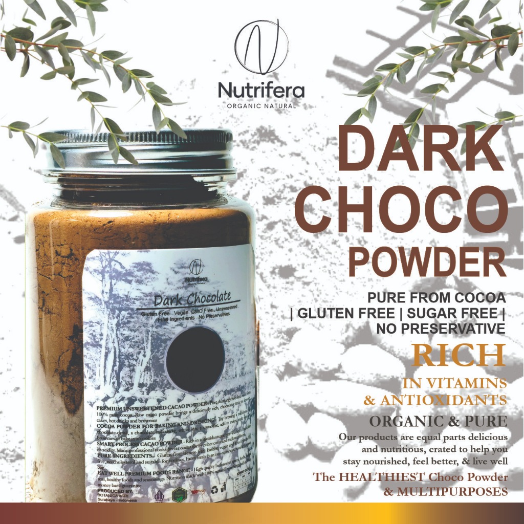 

NUTRIFERA Coklat Bubuk Murni Cocoa/Dark Chocolate Powder Import (100 g - 1 Kg)