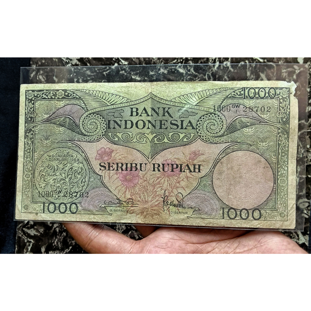 Uang 1000 Rupiah Seri Bunga Tahun 1959 (V5)