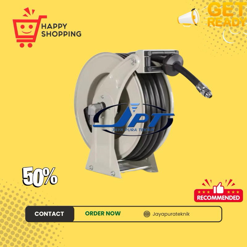HOSE REEL GULUNGAN SELANG BBM 1" INCH GOLDEN POWER JAPAN HOSE 15METER HOSE REEL OIL 1"INCH