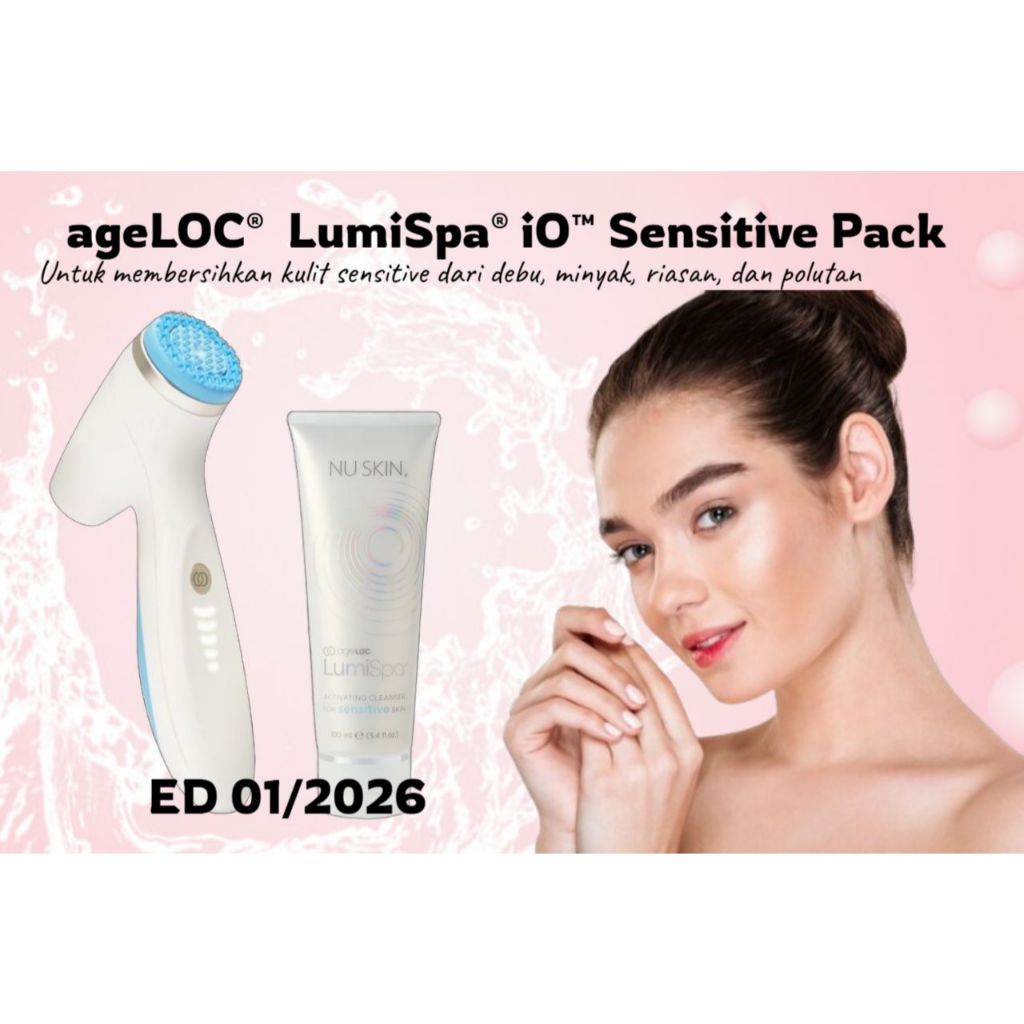 Alat Pembersih Wajah + Cleanser Nu SkIn LumiSpa iO Sensitive ageLOC