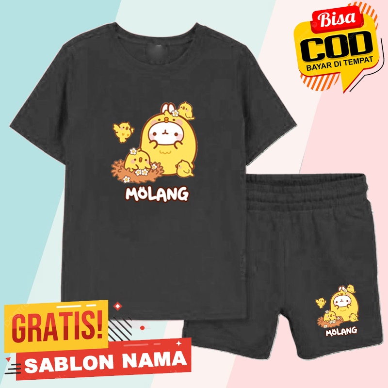Stelan Kaos Anak Molang / Baju Stelan Anak Laki Laki & Perempuan Molang