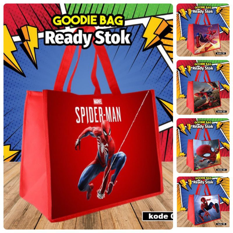 

ISI PER 10PCS TAS LANSCAPE KADO GOODIE BAG TERLARIS KARAKTER SPIDERMAN KODE 01