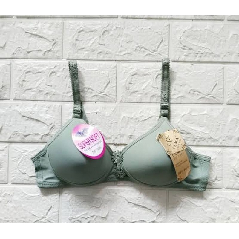 Bra remaja Fema pengait 2 tanpa kawat warna random size 34-40