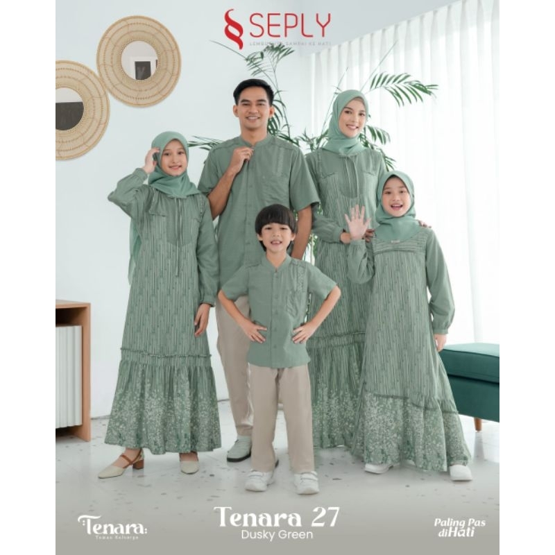 Sarimbit Tenara 27 DUSKY GREEN Sarimbit seply terbaru/couple keluarga Ethica Seply