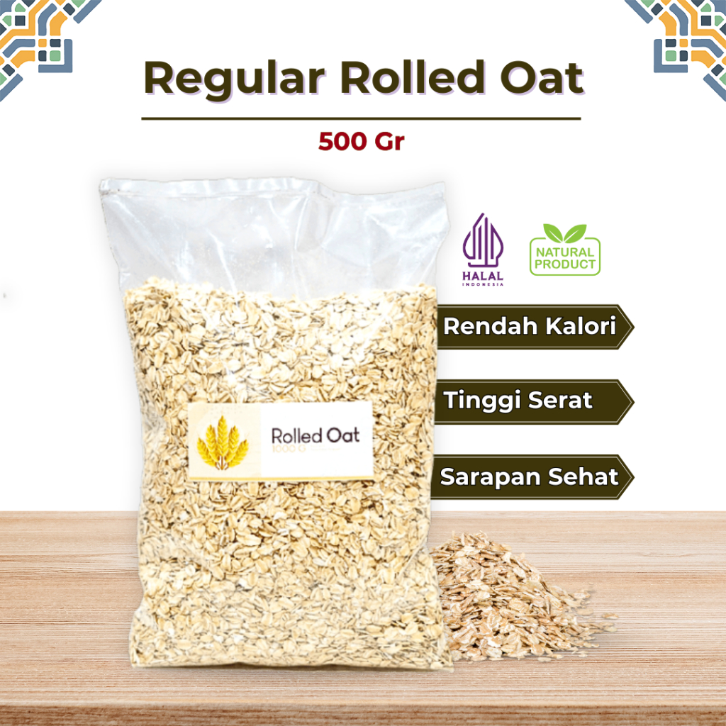 

Rolled Oat 500 Gram Regular Gandum Kasar Organik Premium