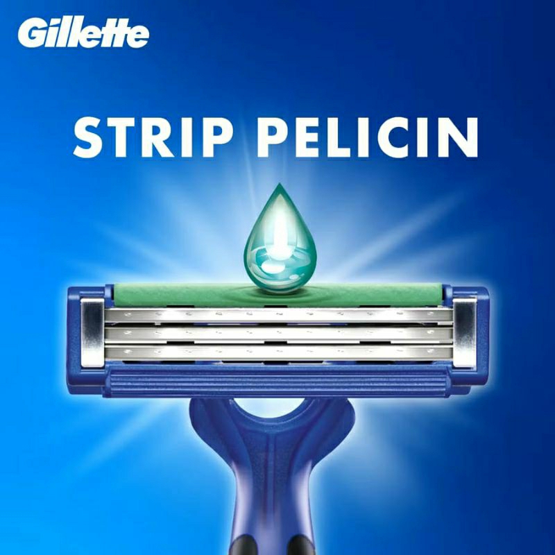 Gillette Blue Plexi Pisau Pencukur | 2 mata pisau dan 3 Mata Pisau