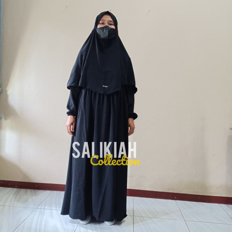 Gamis Syari Crinkle Airflow set Jilbab Abaya Muslimah