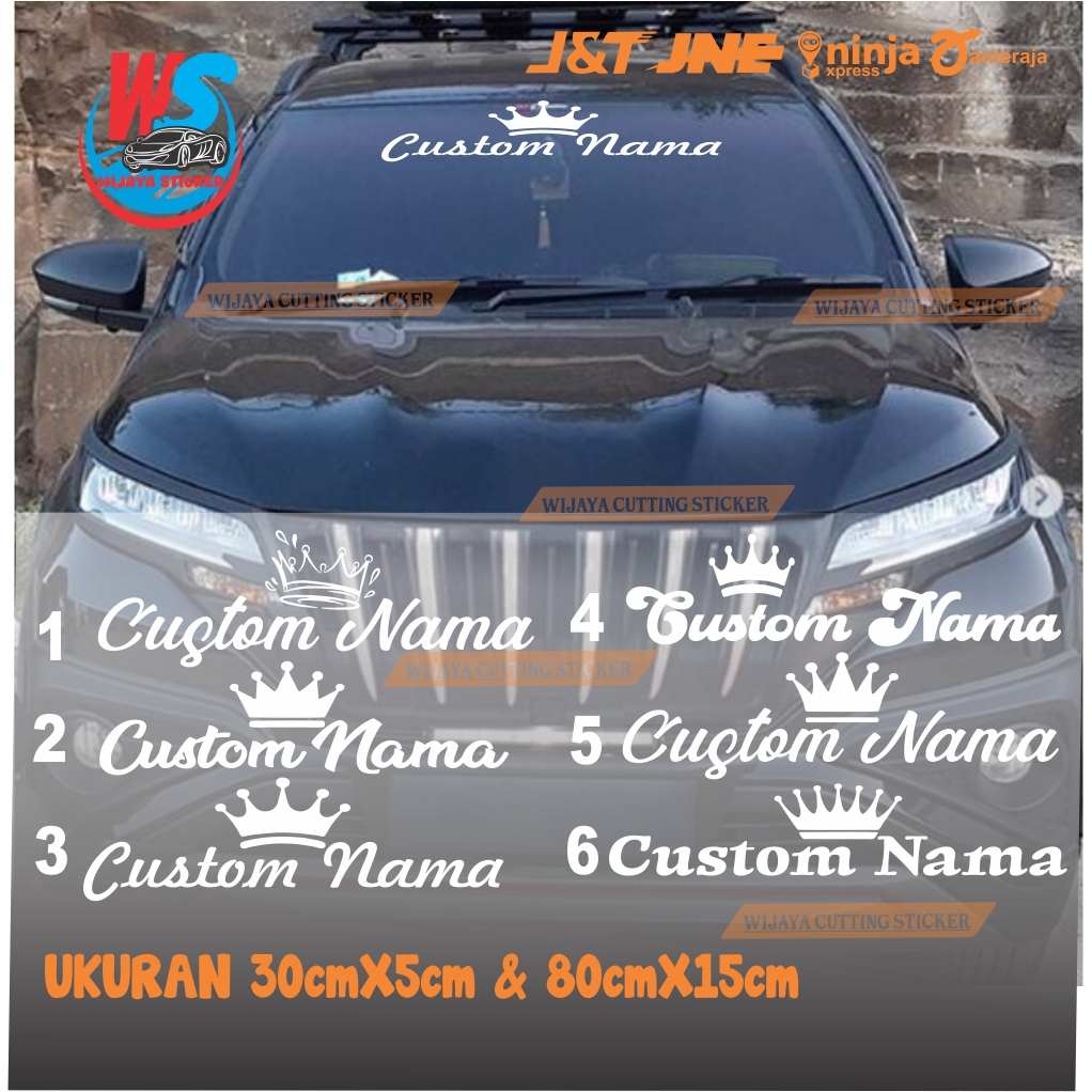 

Stiker cutting custom nama suka suka mahkota