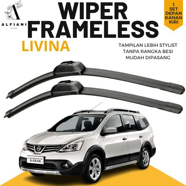 WIPER LIVINA DEPAN WIPER LIVINA WIPER FRAMELESS 1 SET KANAN DAN KIRI KARET WIPER MOBIL LIVINA