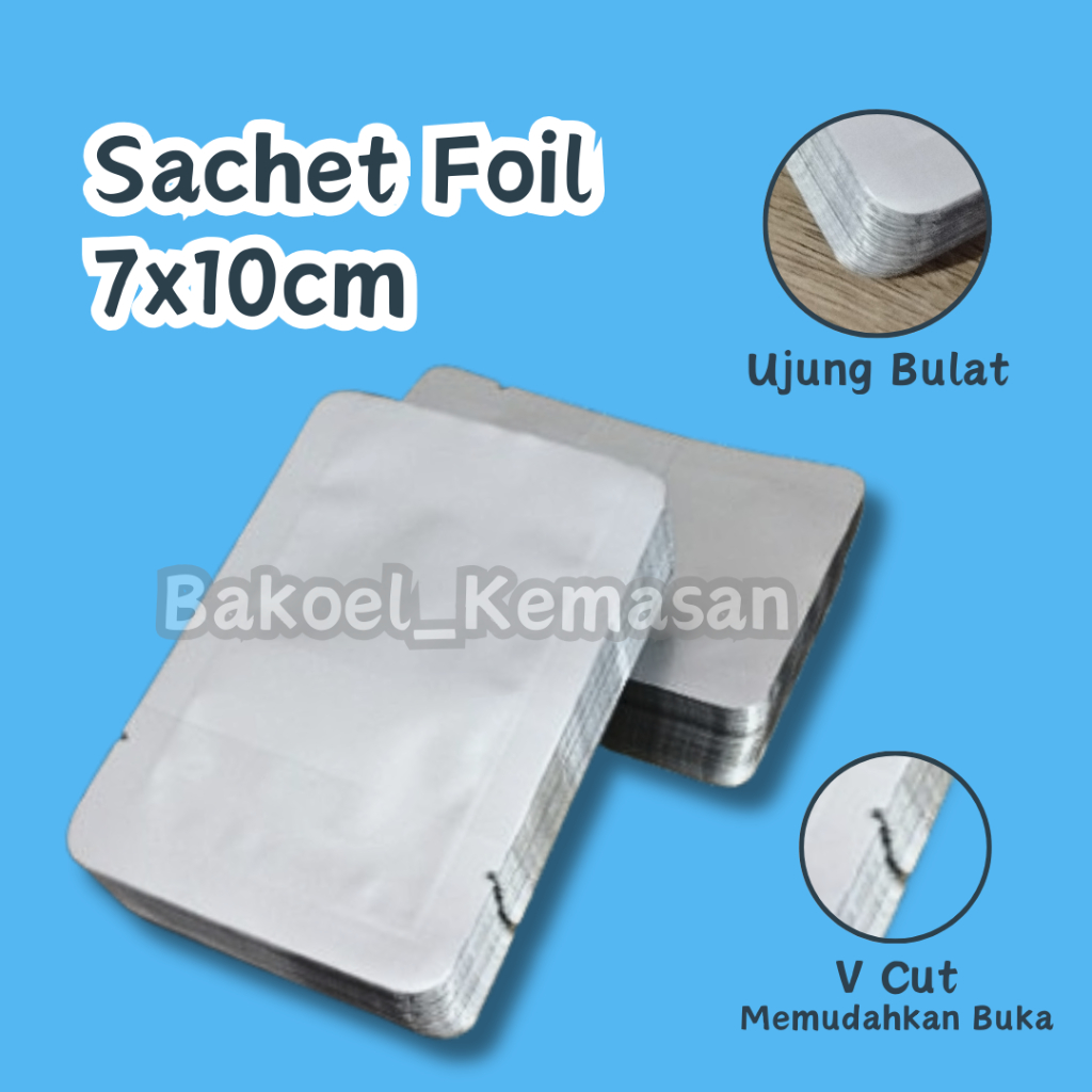 Sachet Foil 7x10cm Full Aluminium Tebal Kuat / Kemasan Serbuk Minuman