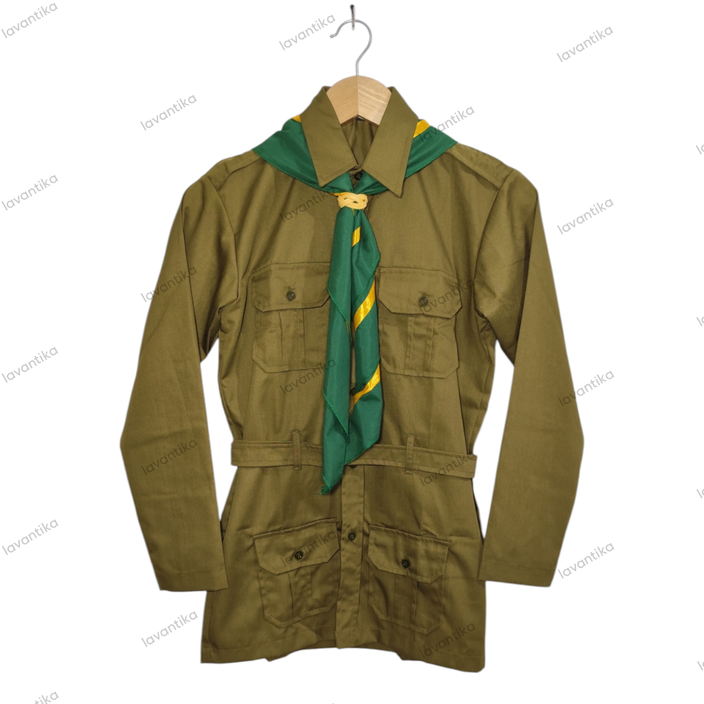 Lavantika Seragam HW Muhammadiyah Putri SD Polos Hasduk Pita Kuning Baju Seragam HW SD Anak Perempua