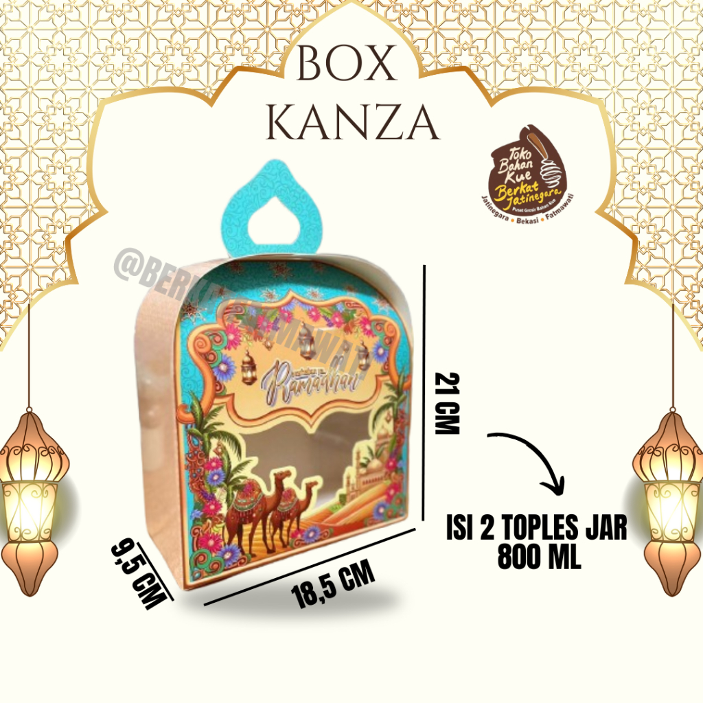 

BOX LEBARAN KANZA 2 / BOX LEBARAN LUCU / DUS LEBARAN ISI 2 TOPLES 800 ML