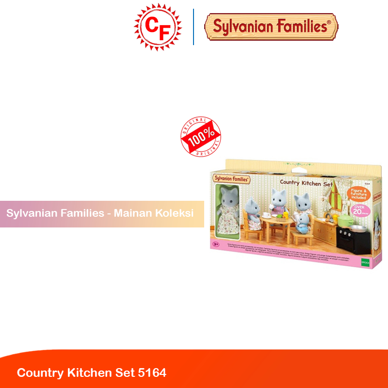 Sylvanian Families Country Kitchen Set (With Cat Mother) 5164