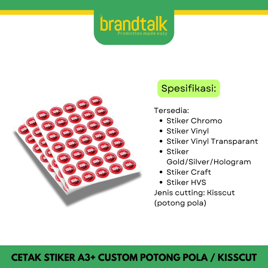 

Custom stiker Label / Cetak Sticker Label / Cetak Kertas Stiker label A3+ / Stiker Chromo Vynil