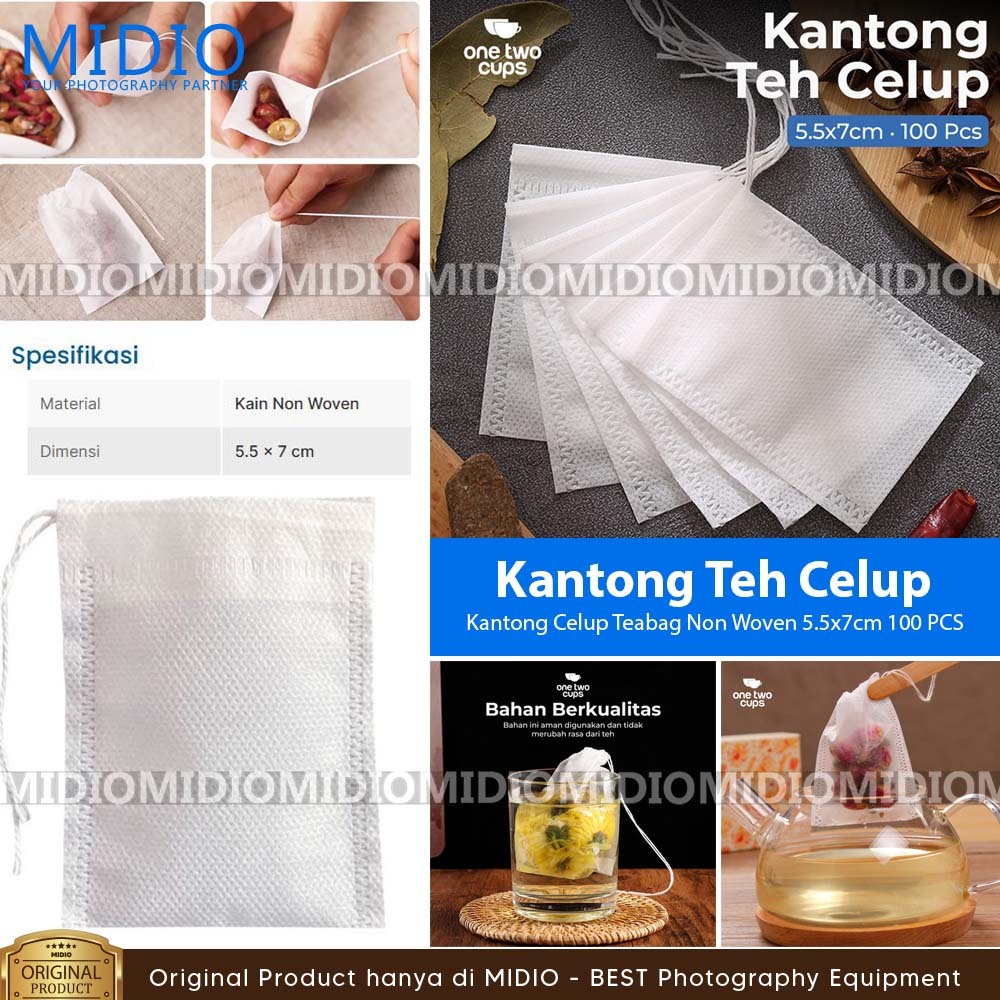

Kantong Teh Celup Kosong Teabag Non Woven 5.5x7cm 100 PCS