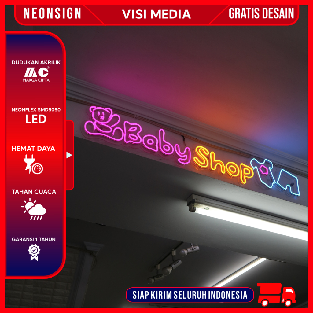 Custom Neon Sign Aesthetic Neon Flex Acrylic LED Module Samsung Tahan Air Cocok untuk Segala kebutuh