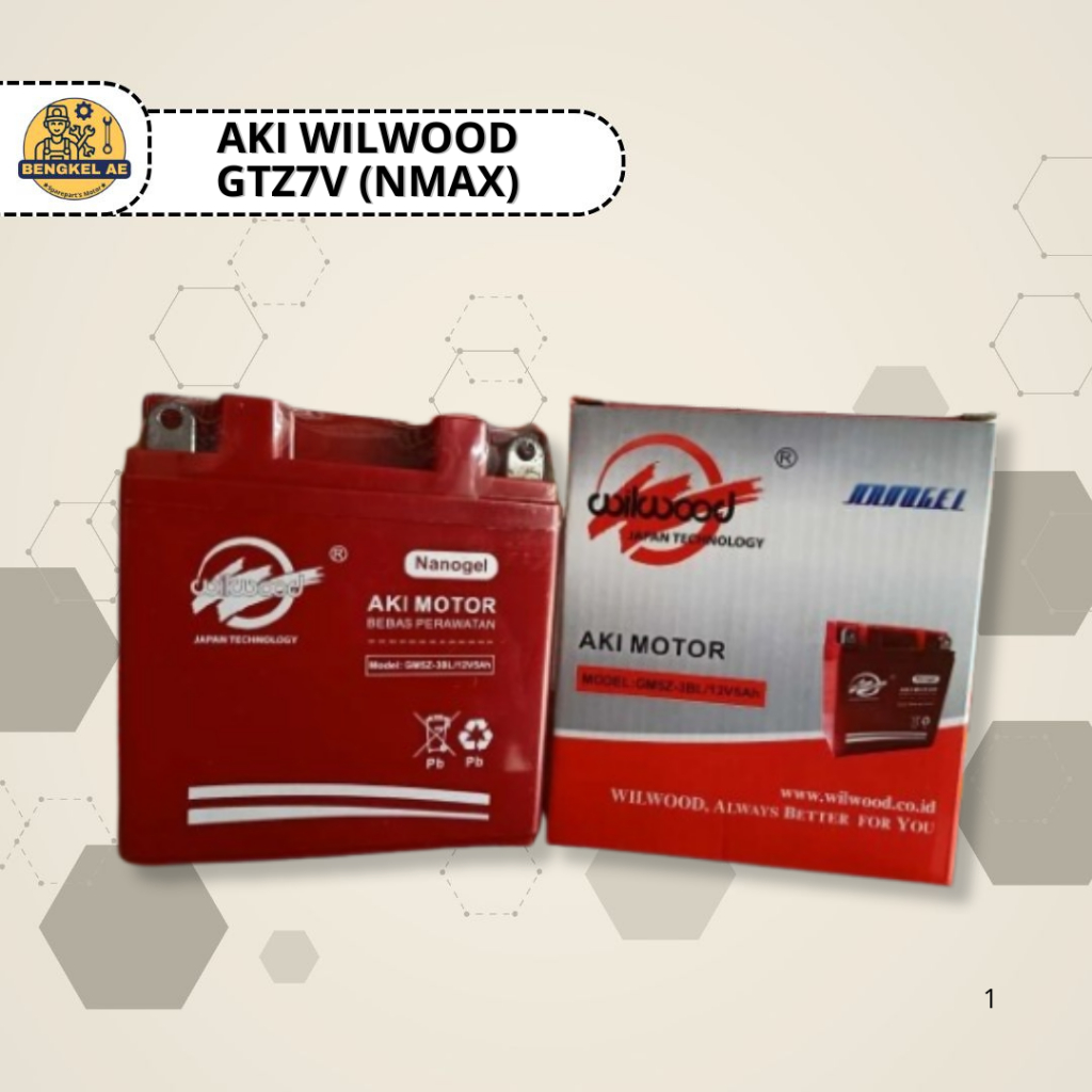 Aki Wilwood GTZ7V (NMAX) Aki Accu Motor Kering Nmax Aerox PCX CB150R GTZ7V 12 Volt Merk Wilwood