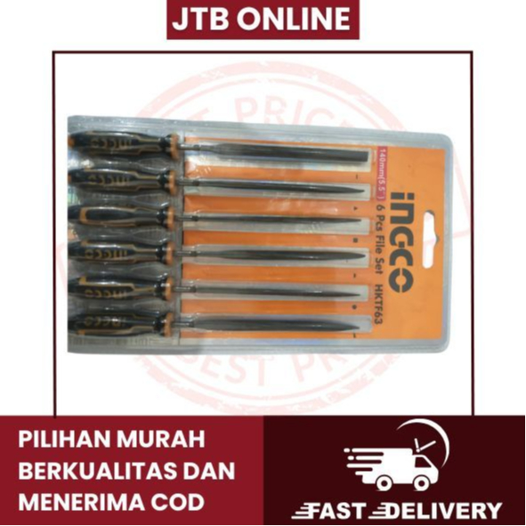 kikir besi file set 6pcs HKTF63 ingco berkualitas 140mm ingco