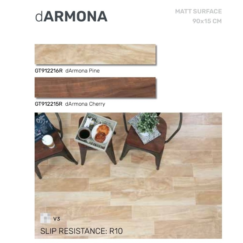 Roman granit dArmona 90x15 matt surface granit motif kayu wood wooden untuk dinding lantai tembok gr