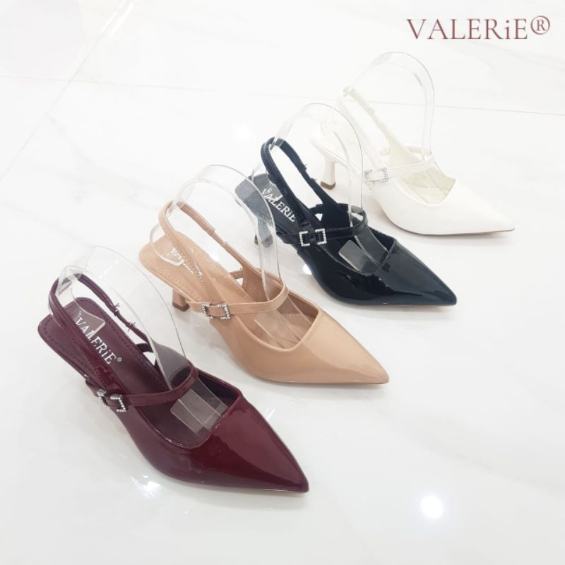 VALERIE Sepatu Heels Tali Belakang 7cm Vi-143 Glossy 36-40