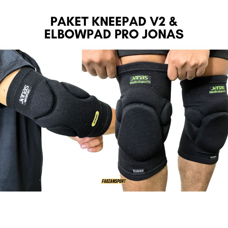 Kneepad Futsal Jonas V2 Hitam Elbowpad Jonas Neo Pro Touch KneePad Elbow Pelindung Lutut Kiper