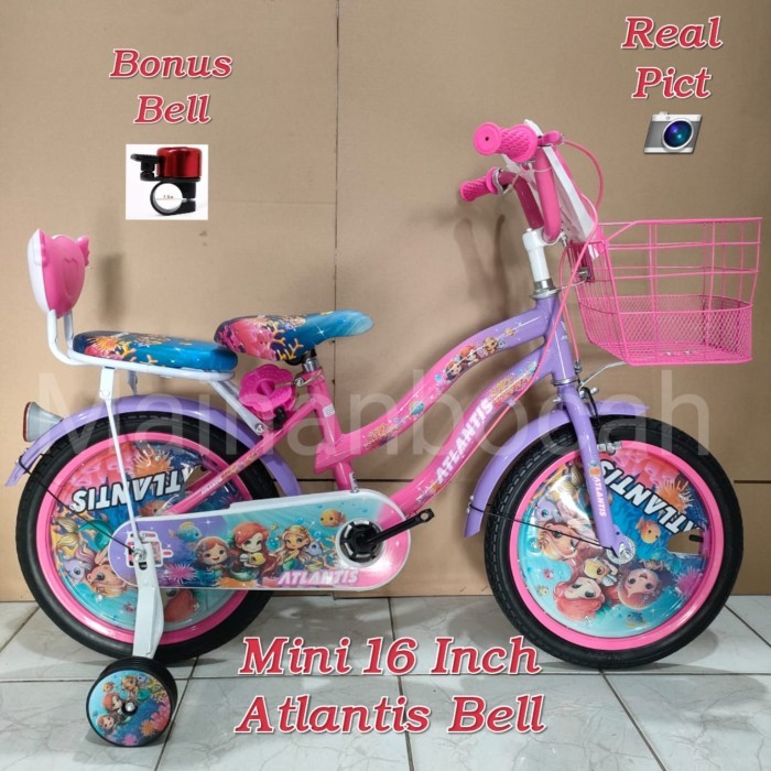 TERMURAH SEPEDA ANAK MINI 16 ATLANTIS BELL BAN POMPA SEPEDA ANAK CEWE
