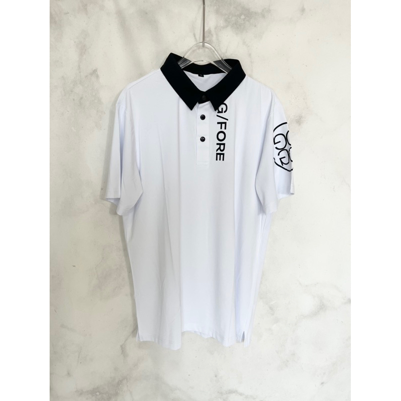 gfore g/fore g4 men logo golf polo baju golf pria