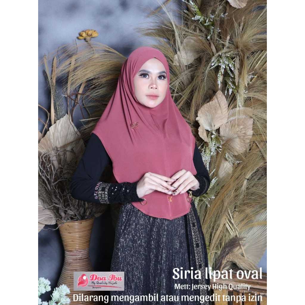 Hijab Instan Doa Ibu Zizy Size M Bahan Jersey HQ Siria Lipat Dex Oval