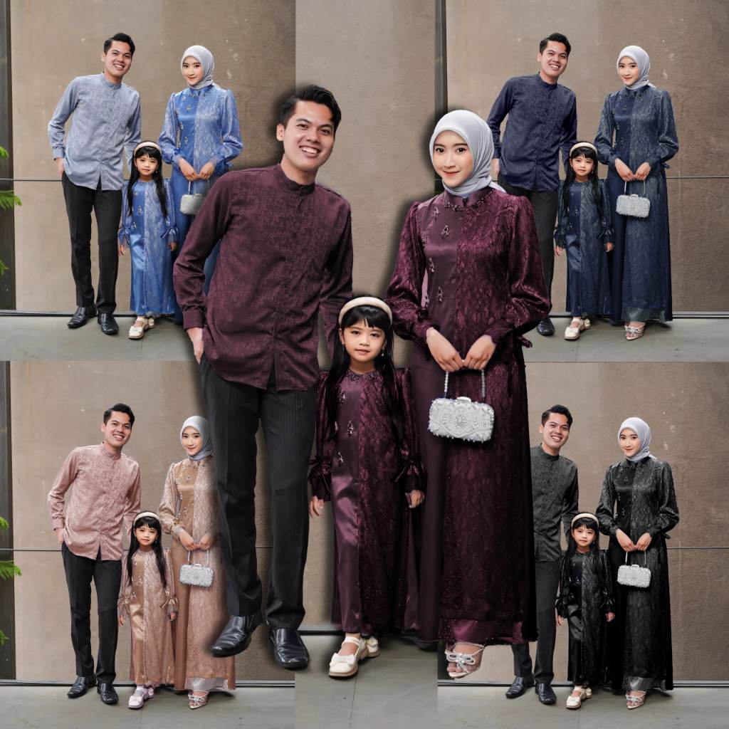 Couple Family Set Zanitha dress Couple Lebaran 2025 Exclusive Spesial Lebaran Gamis Couple Lebaran S