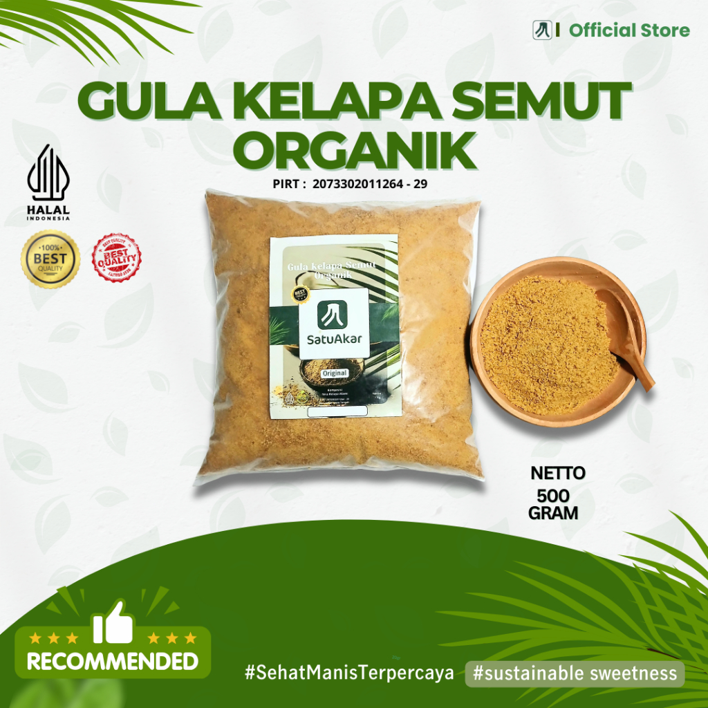 

Satuakar - Gula Semut Kelapa | Cocok tuk ngopi, teh & masak 100 % Organik tanpa bahan pengawet 500 G