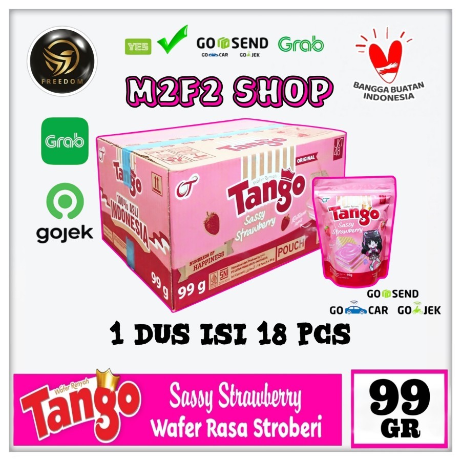 

Tango Wafer Sassy Strawberry BITE SIZE | Krim Stroberi Susu Pouch - 99 gr Kemasan Karton (Khusus Bluebird/Gosend/Grab)