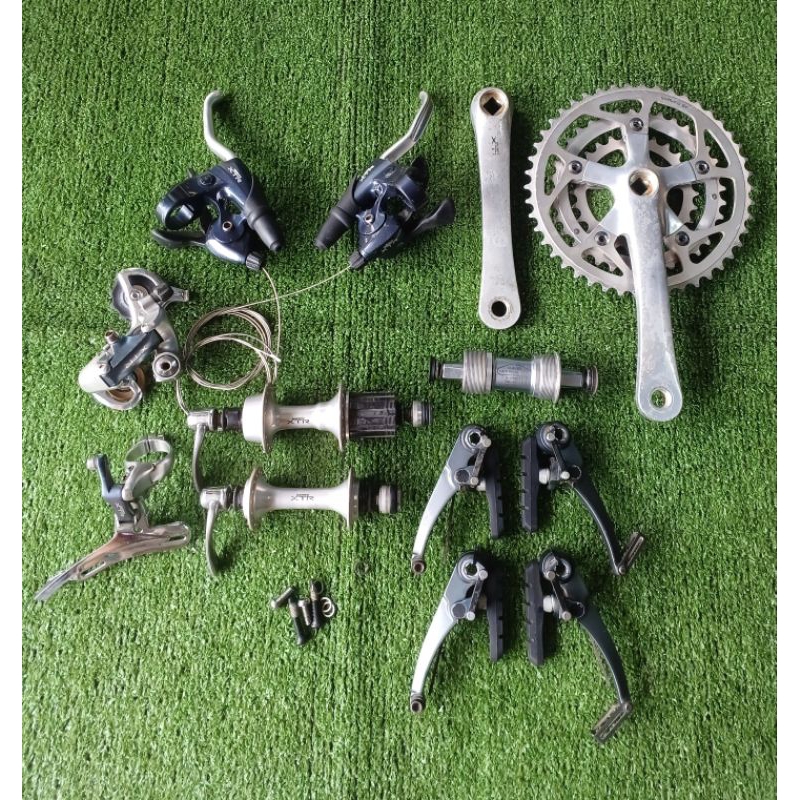 Groupset Shimano XTR Crank Shifter Vbrake Hub Freehub RD FD Tanpa Sprocket JAPAN Second
