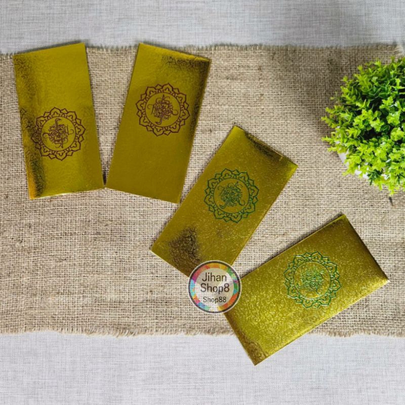 

Amplop lebaran angpau lebaran premium emas poly embos HK uk L panjang