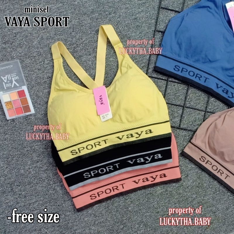 3pcs , 1pcs Sport Bra Vaya 5538 / Miniset remaja dewasa vaya / sport bra tali silang / sport bra bus