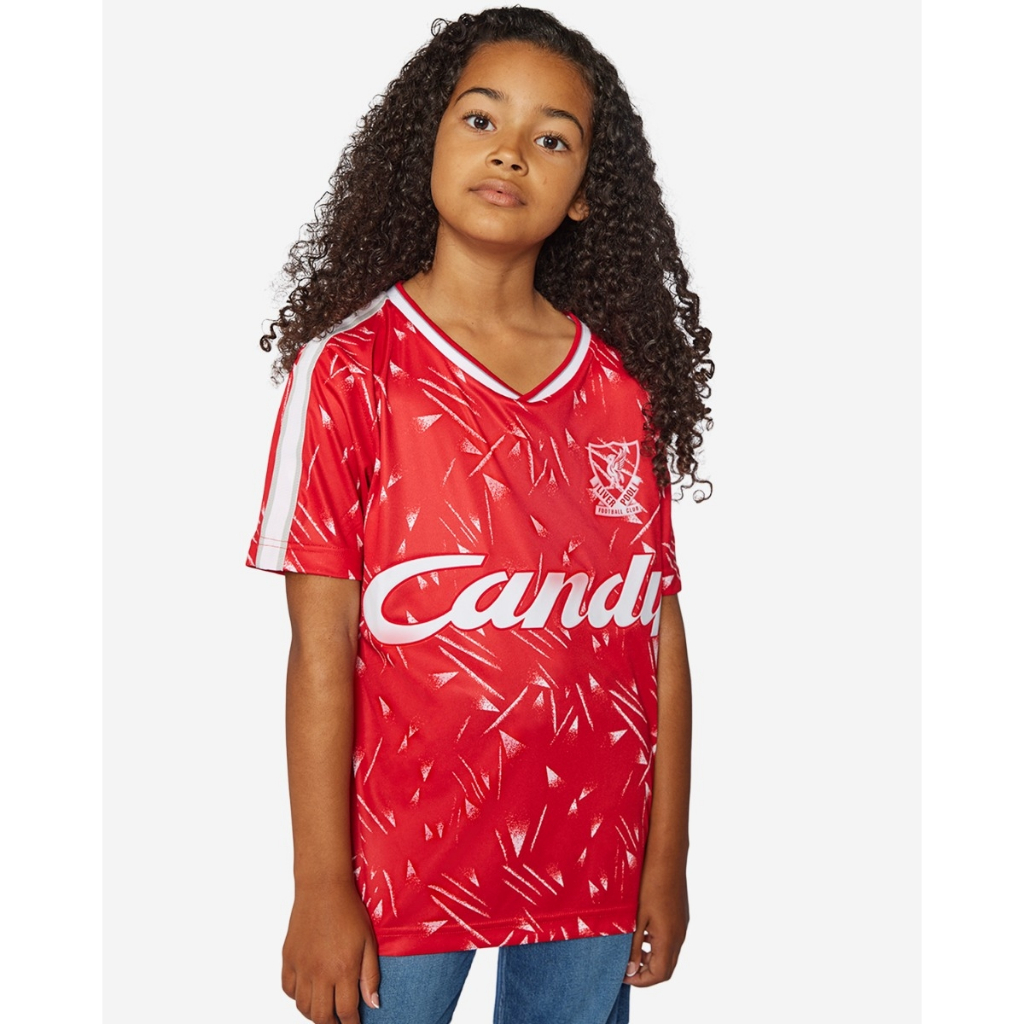 Liverpool FC Retro Junior Candy 89-91 Home Shirt Kids - Official LFC Jersey Original Anak