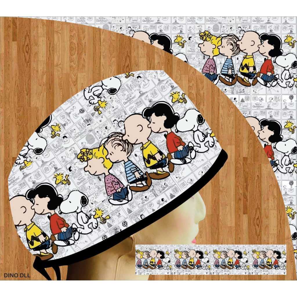 Topi dokter/Scrub hat/Surgical cap/Headcap printing premium snoopy