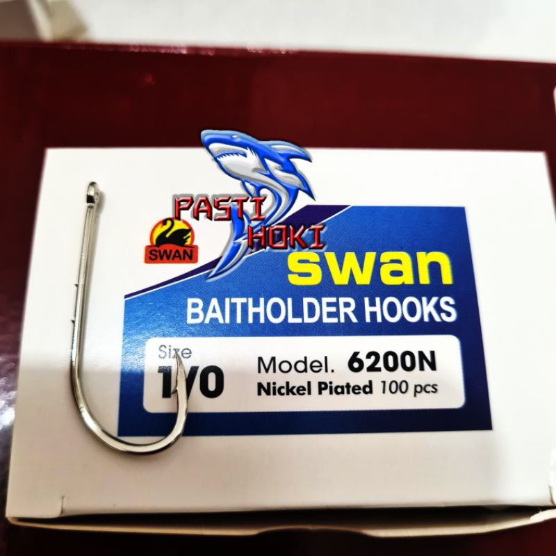 mata pancing kotakan swan 6200N berduri belakang / mata pancing tangkai panjang berduri / mata panci